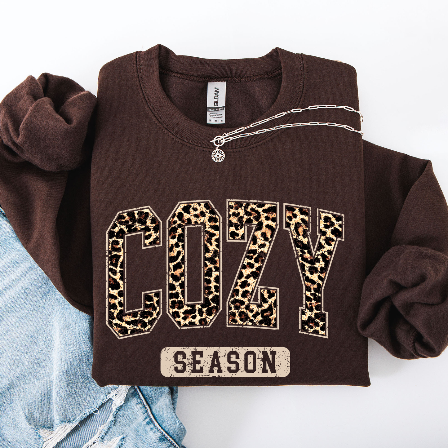 Leopard Print Cozy Season Fall Sweatshirt Refinery Number One