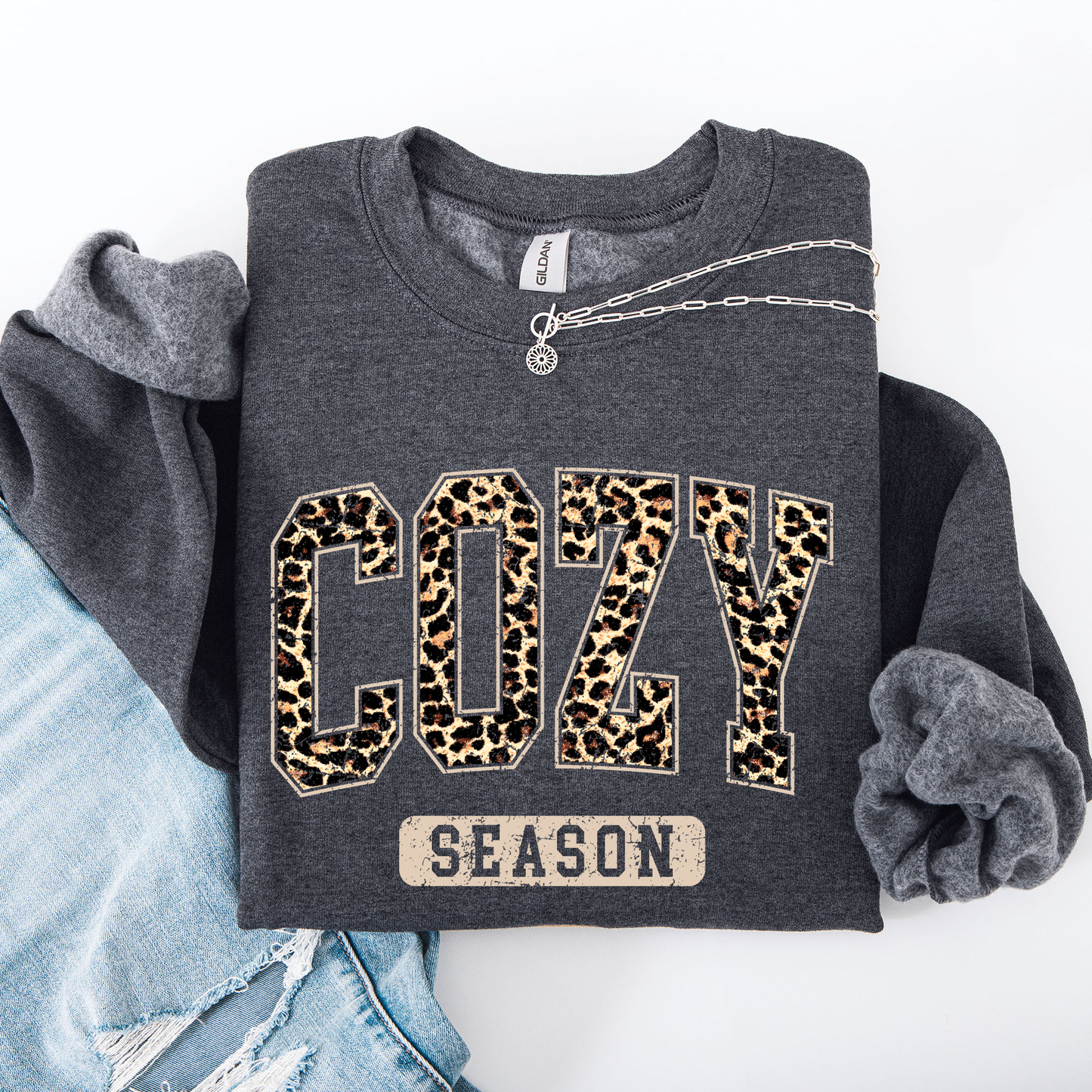 Leopard Print Cozy Season Fall Sweatshirt Refinery Number One