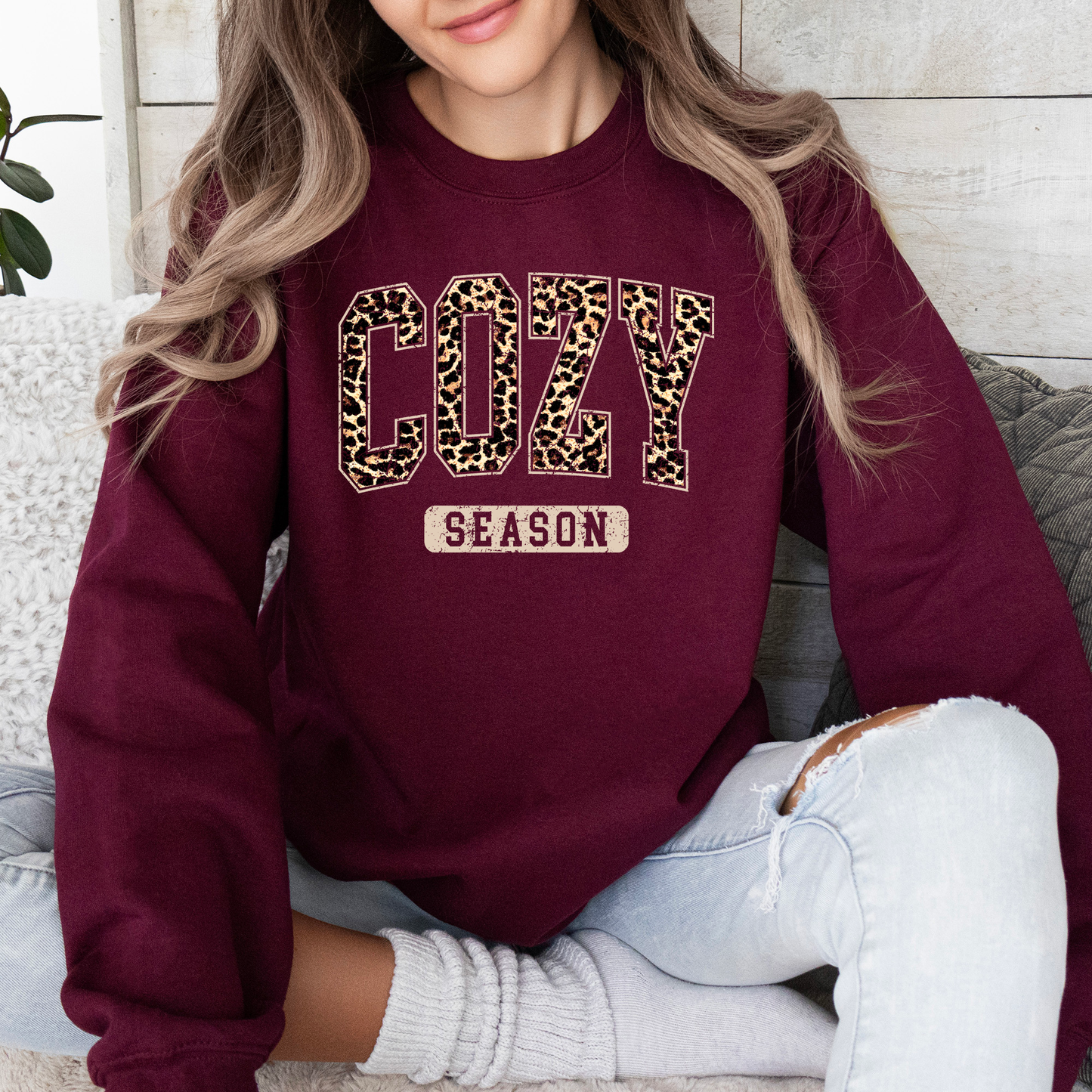 Leopard Print Cozy Season Fall Sweatshirt Refinery Number One