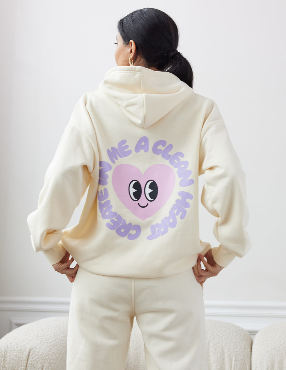 Clean Heart Ivory Unisex Hoodie Create in Me