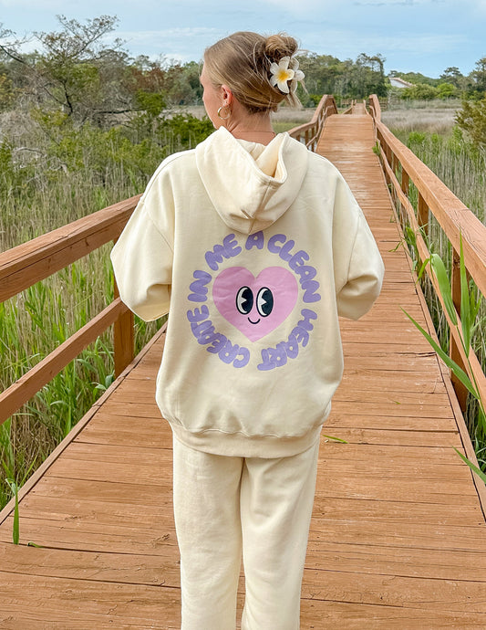 Clean Heart Ivory Unisex Hoodie Create in Me