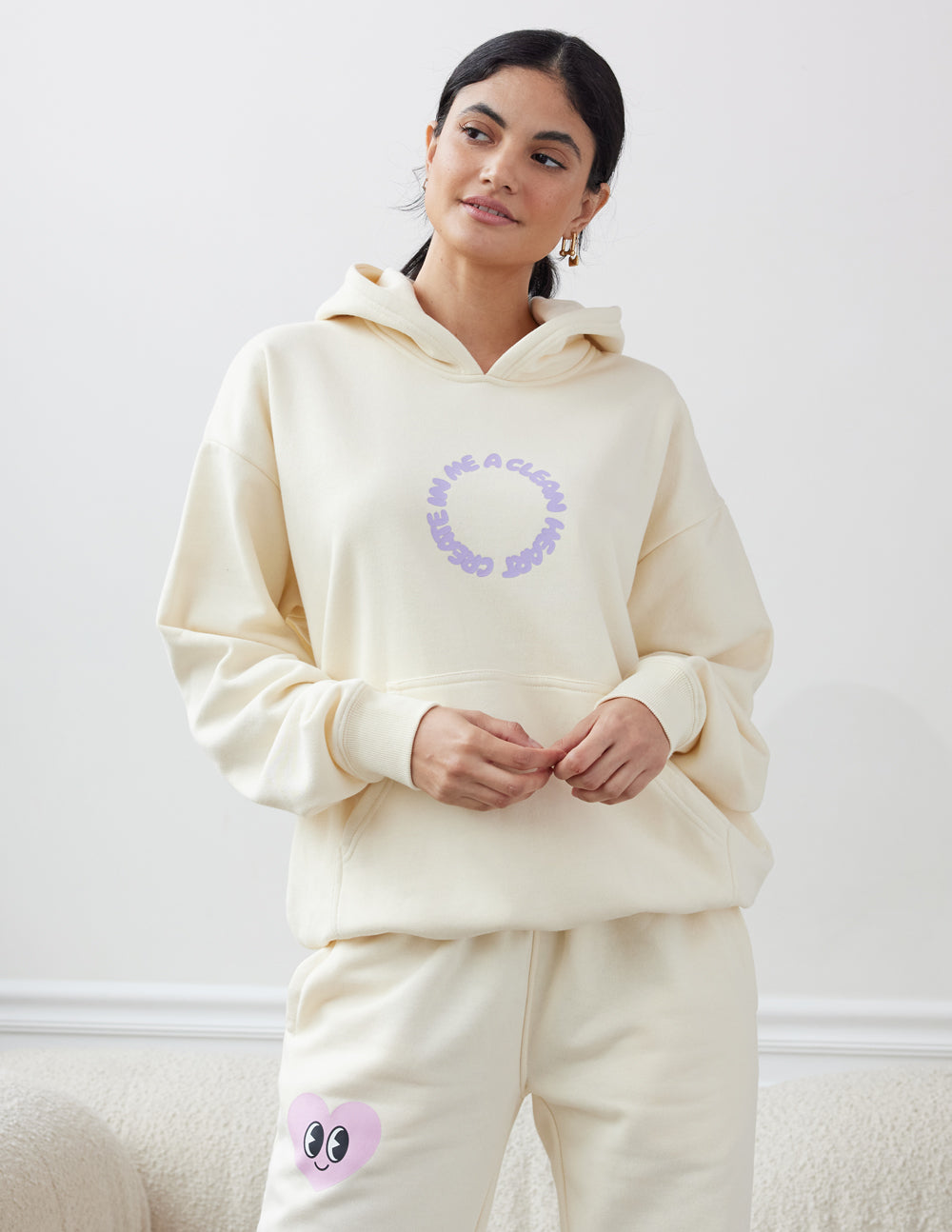 Clean Heart Ivory Unisex Hoodie Create in Me