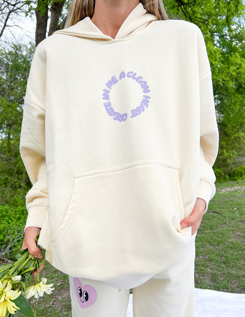Clean Heart Ivory Unisex Hoodie Create in Me