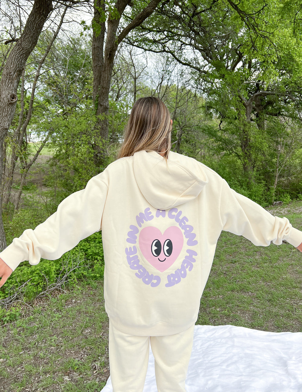 Clean Heart Ivory Unisex Hoodie Create in Me