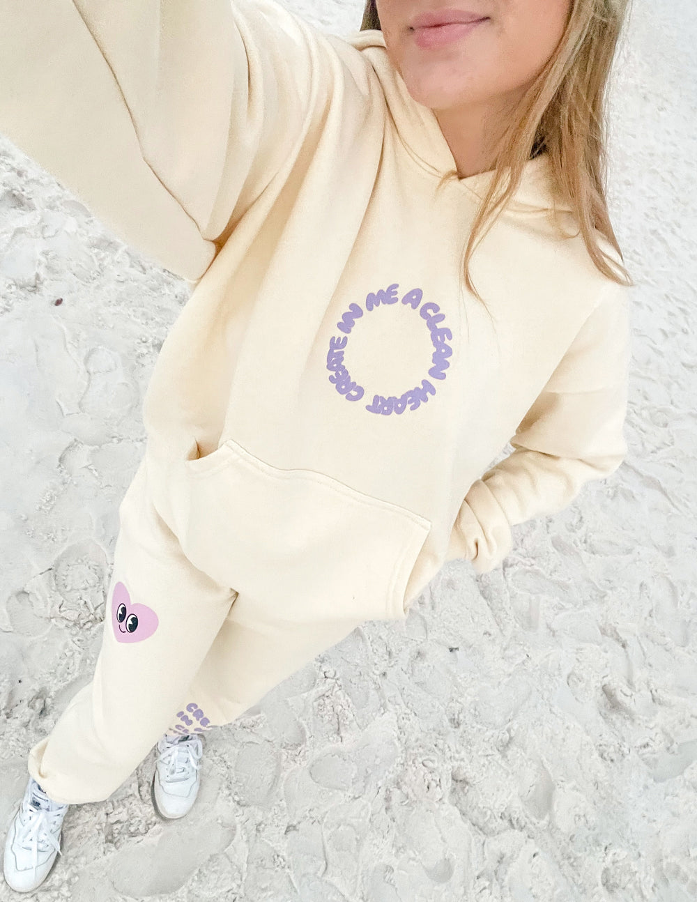 Clean Heart Ivory Unisex Hoodie Create in Me