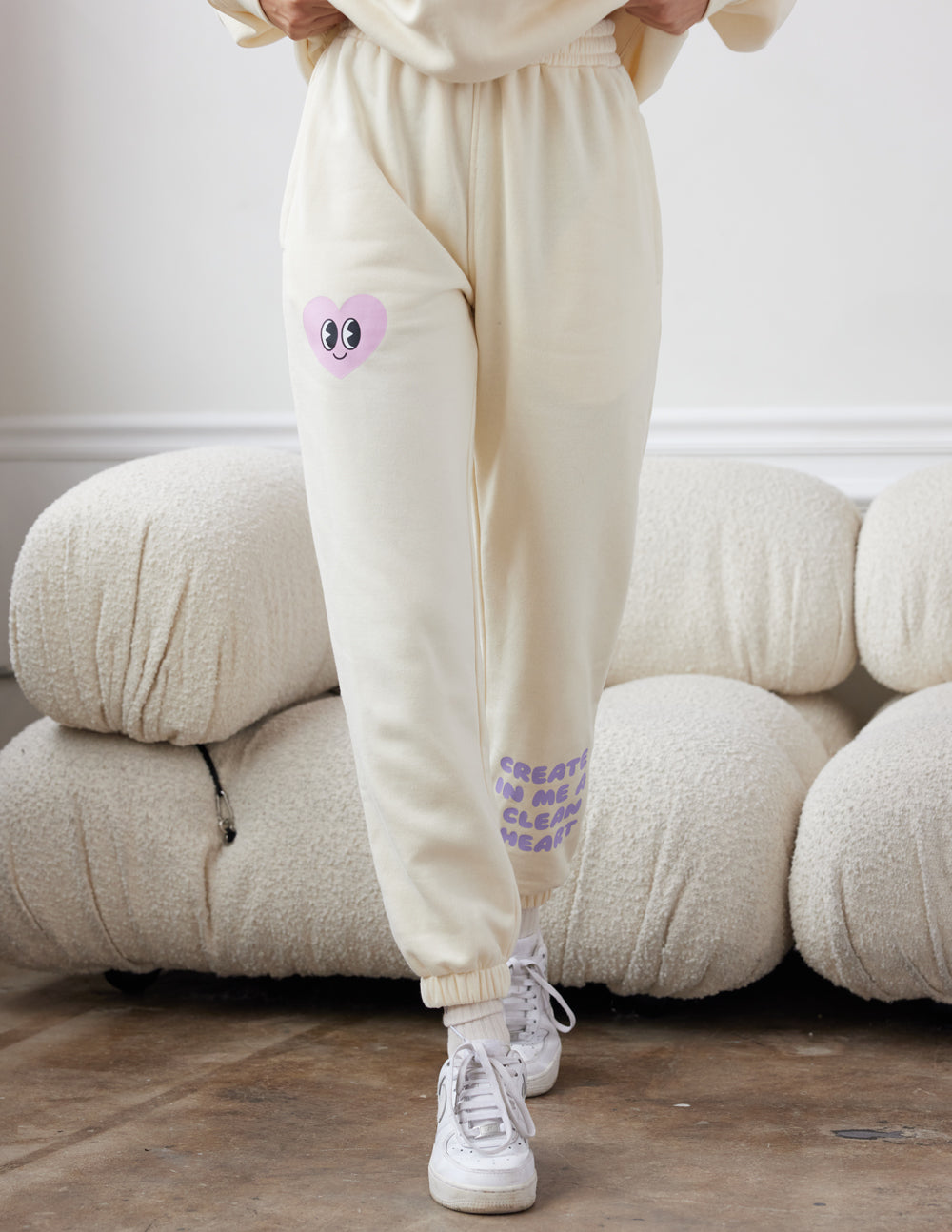 Create in Me a Clean Heart Ivory Unisex Sweatpant Elevated Faith