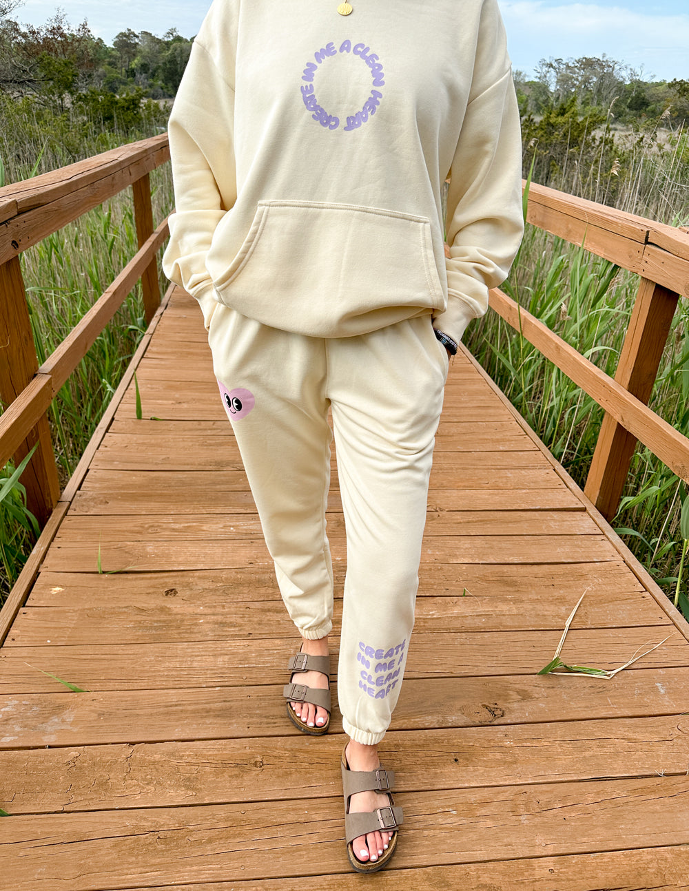 Create in Me a Clean Heart Ivory Unisex Sweatpant Elevated Faith
