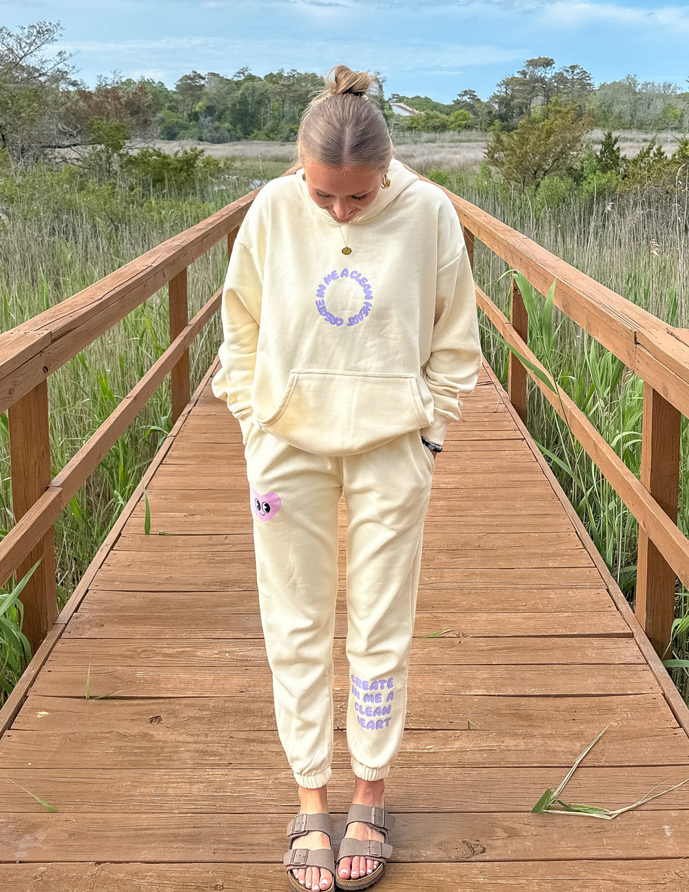 Create in Me a Clean Heart Ivory Unisex Sweatpant Elevated Faith