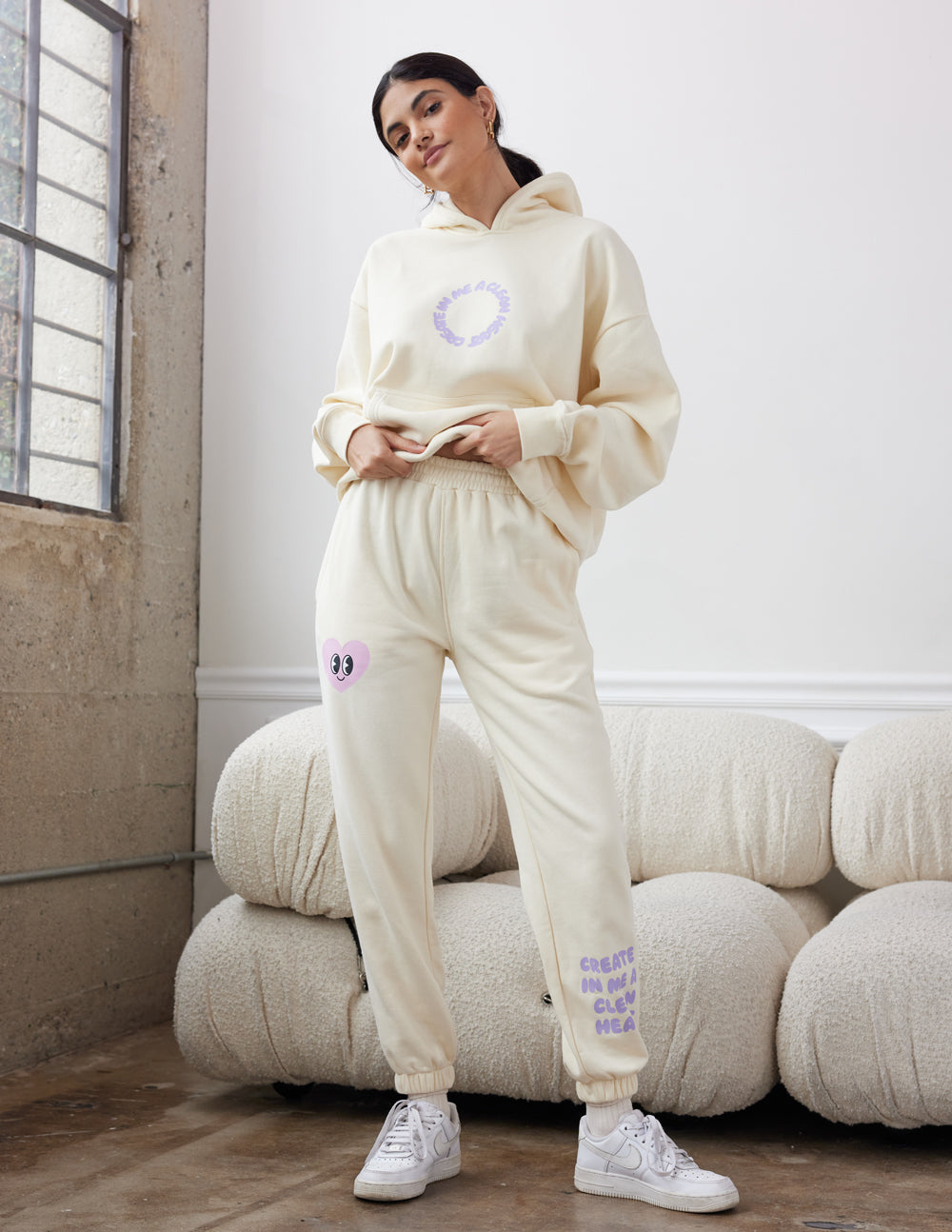 Create in Me a Clean Heart Ivory Unisex Sweatpant Elevated Faith