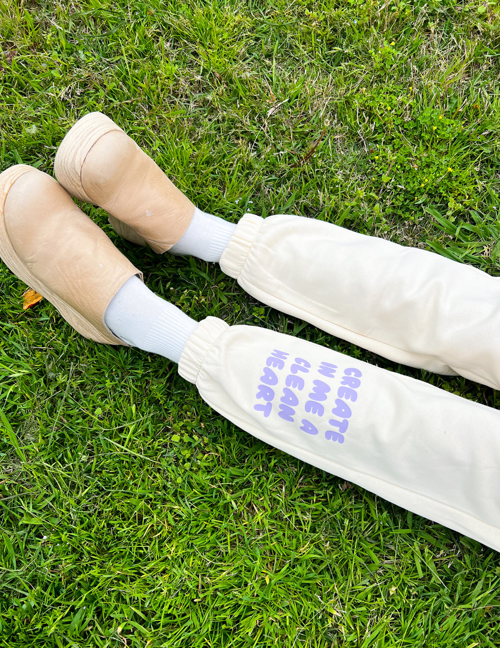 Create in Me a Clean Heart Ivory Unisex Sweatpant Elevated Faith