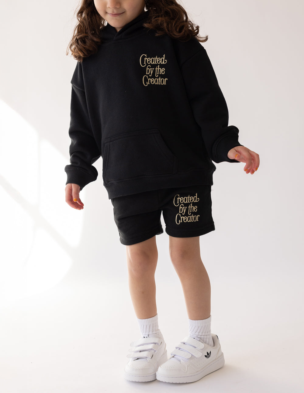 Kids Black Super Soft Oversized Shorts Created by the Creator