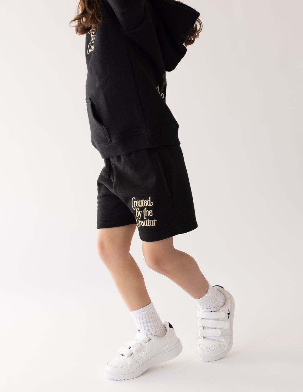 Kids Black Super Soft Oversized Shorts Created by the Creator