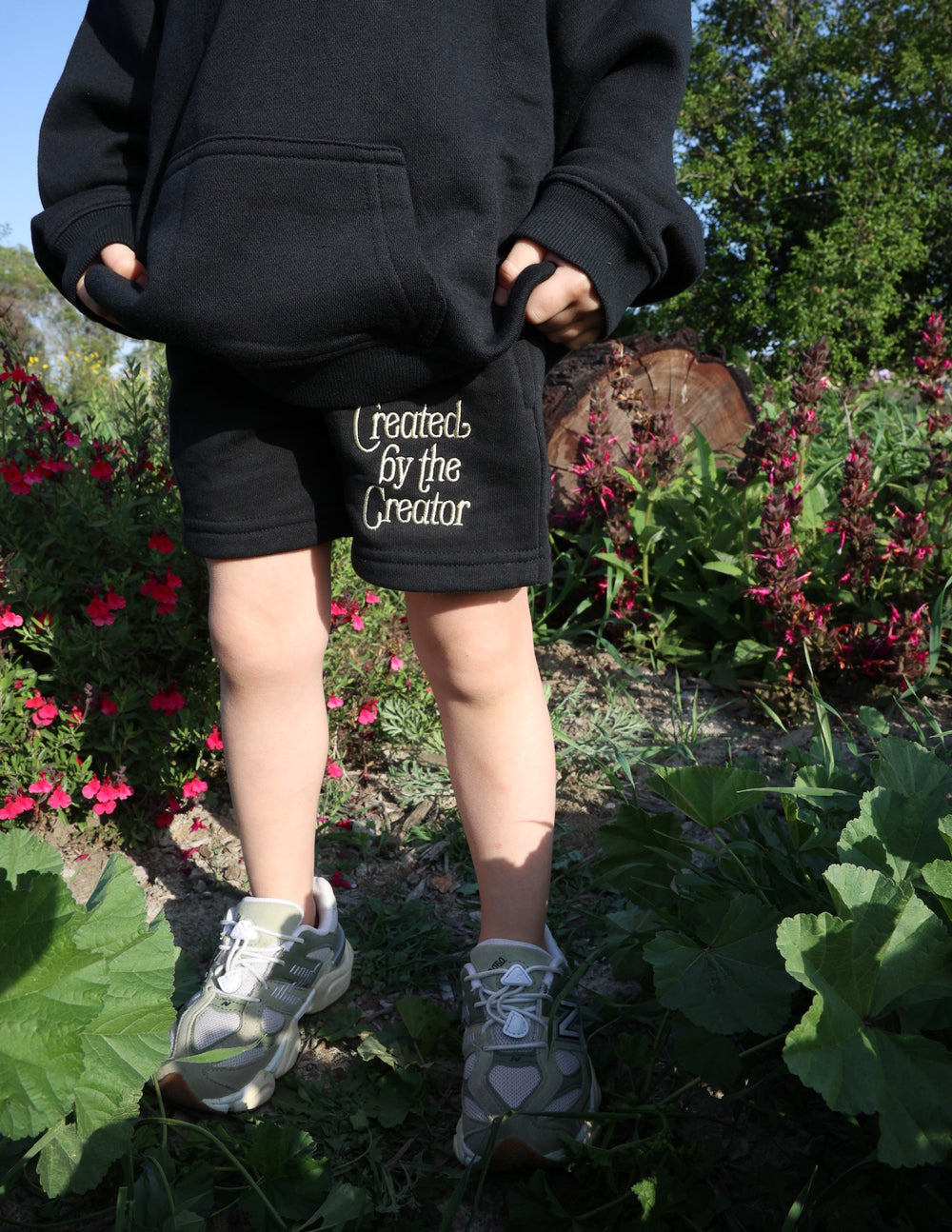 Kids Black Super Soft Oversized Shorts Created by the Creator
