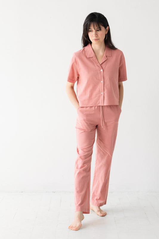 Cropped Button Down Top 100% Cotton Salua Lingerie