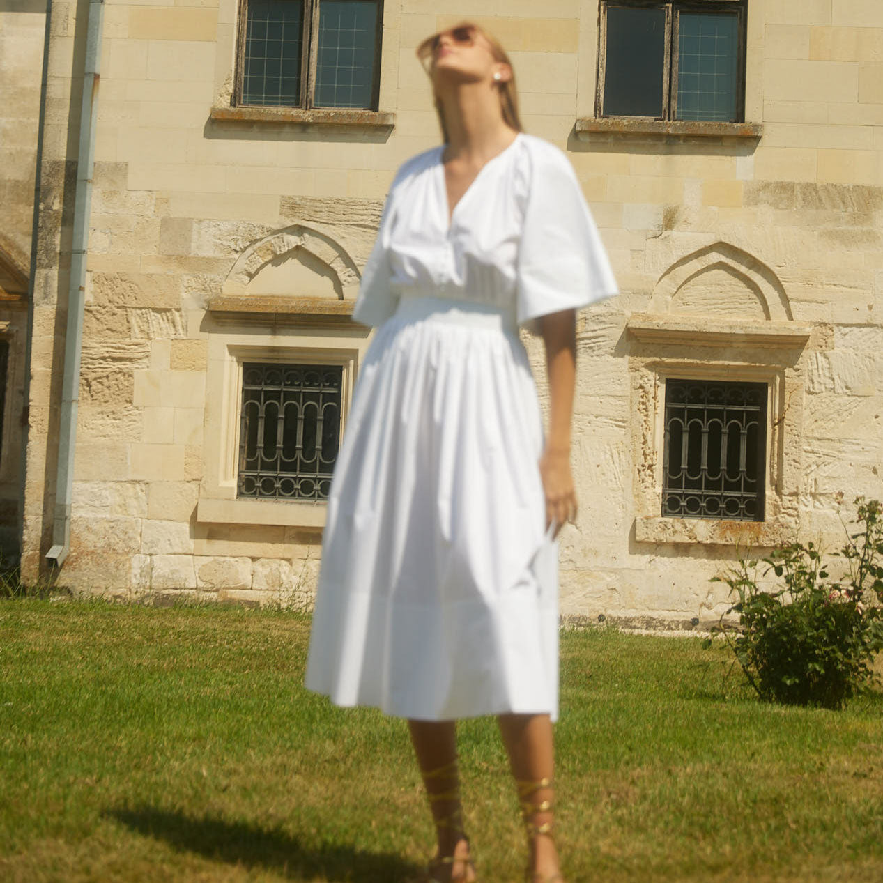 ANIA ORGANIC COTTON SHIRT DRESS IN WHITE