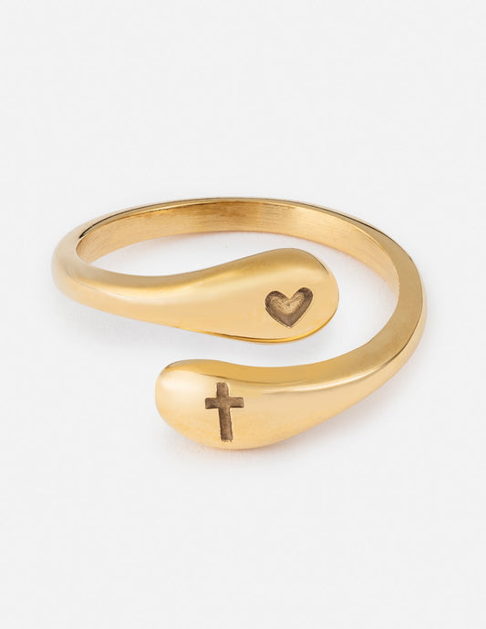 Cross Equals Love Signature Ring