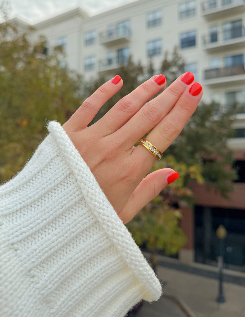Cross Eternity Gem Ring Set Jewelry