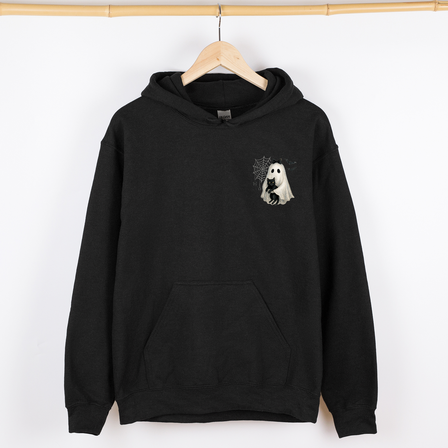 Cute Ghost Black Cat Pocket Hoodie Hooded Sweatshirt Refinery Number One