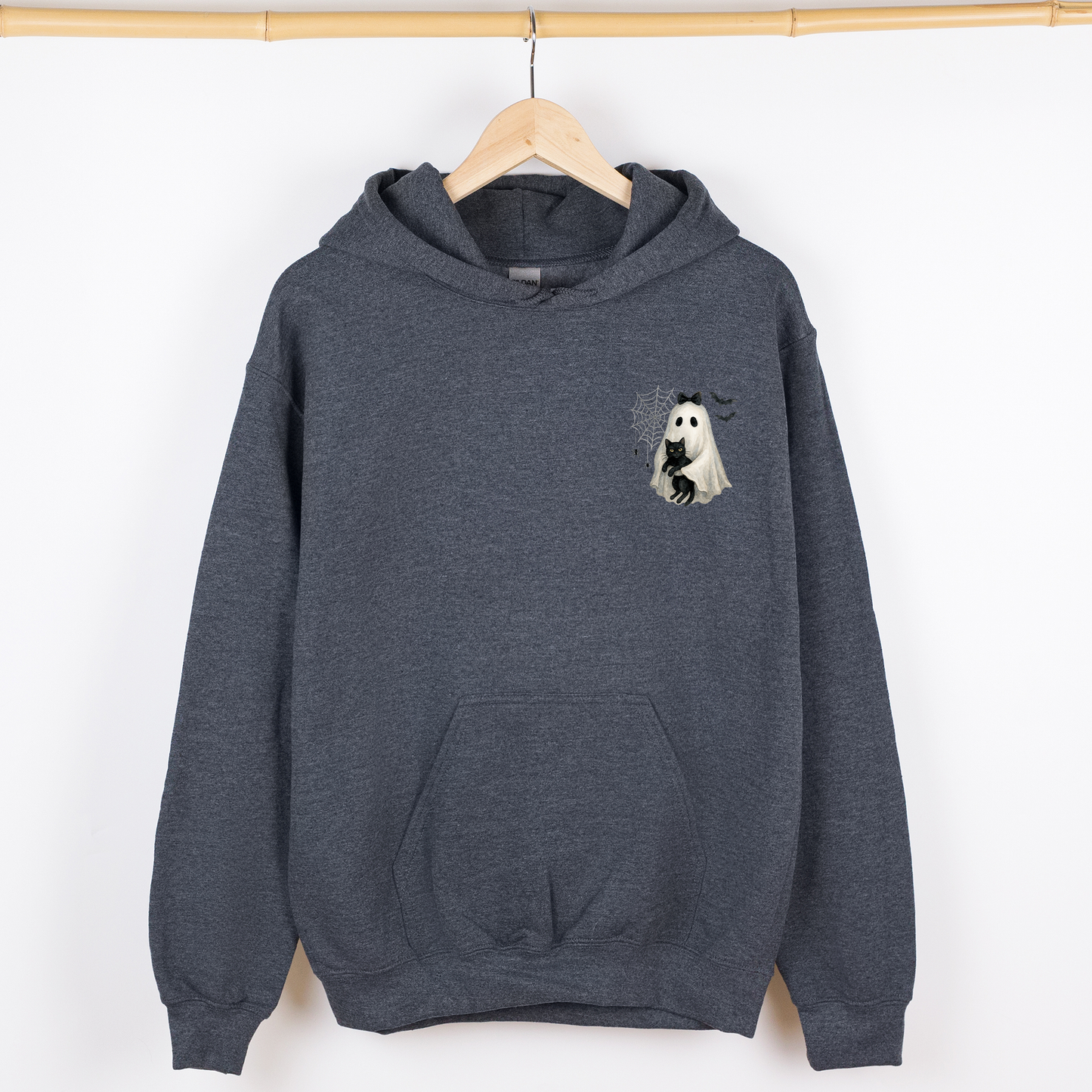 Cute Ghost Black Cat Pocket Hoodie Hooded Sweatshirt Refinery Number One