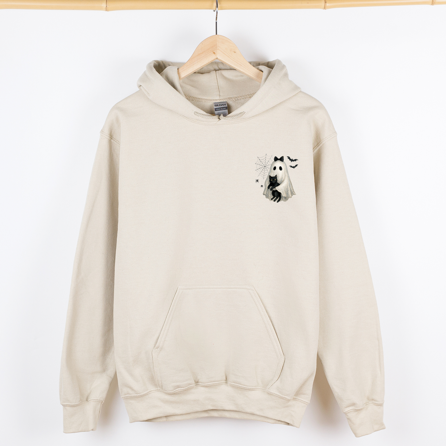 Cute Ghost Black Cat Pocket Hoodie Hooded Sweatshirt Refinery Number One