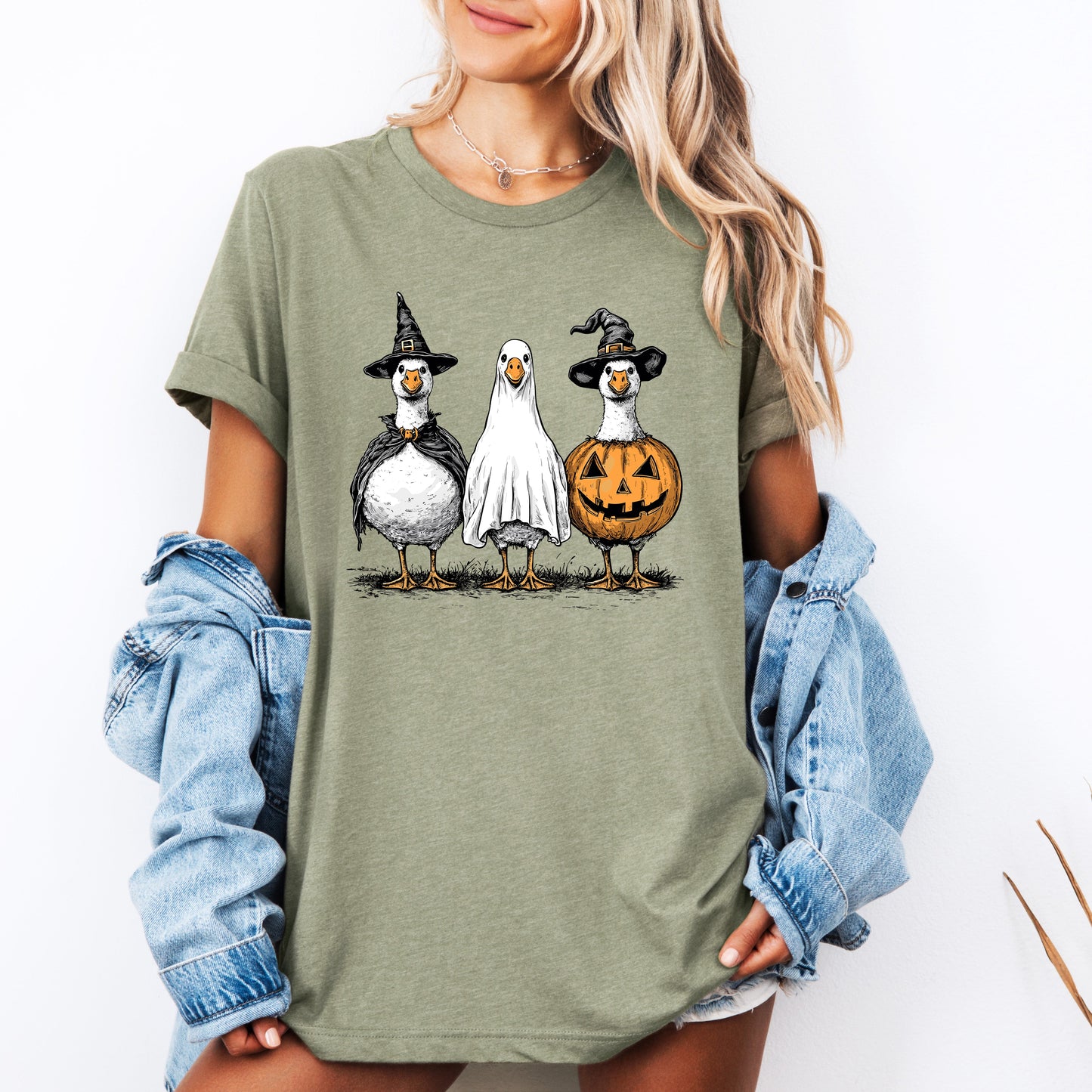 Cute Halloween Geese Funny T-shirt Refinery Number One