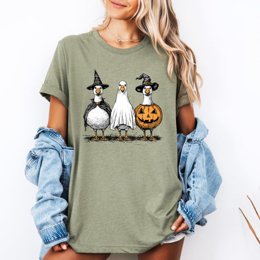 Cute Halloween Geese Funny T-shirt Refinery Number One