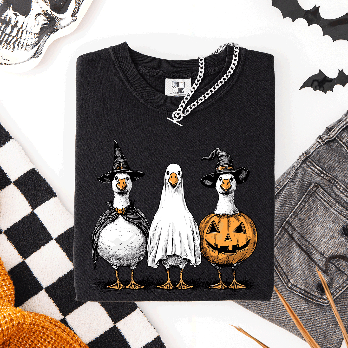 Cute Halloween Geese Comfort Colors T-Shirt Refinery Number One