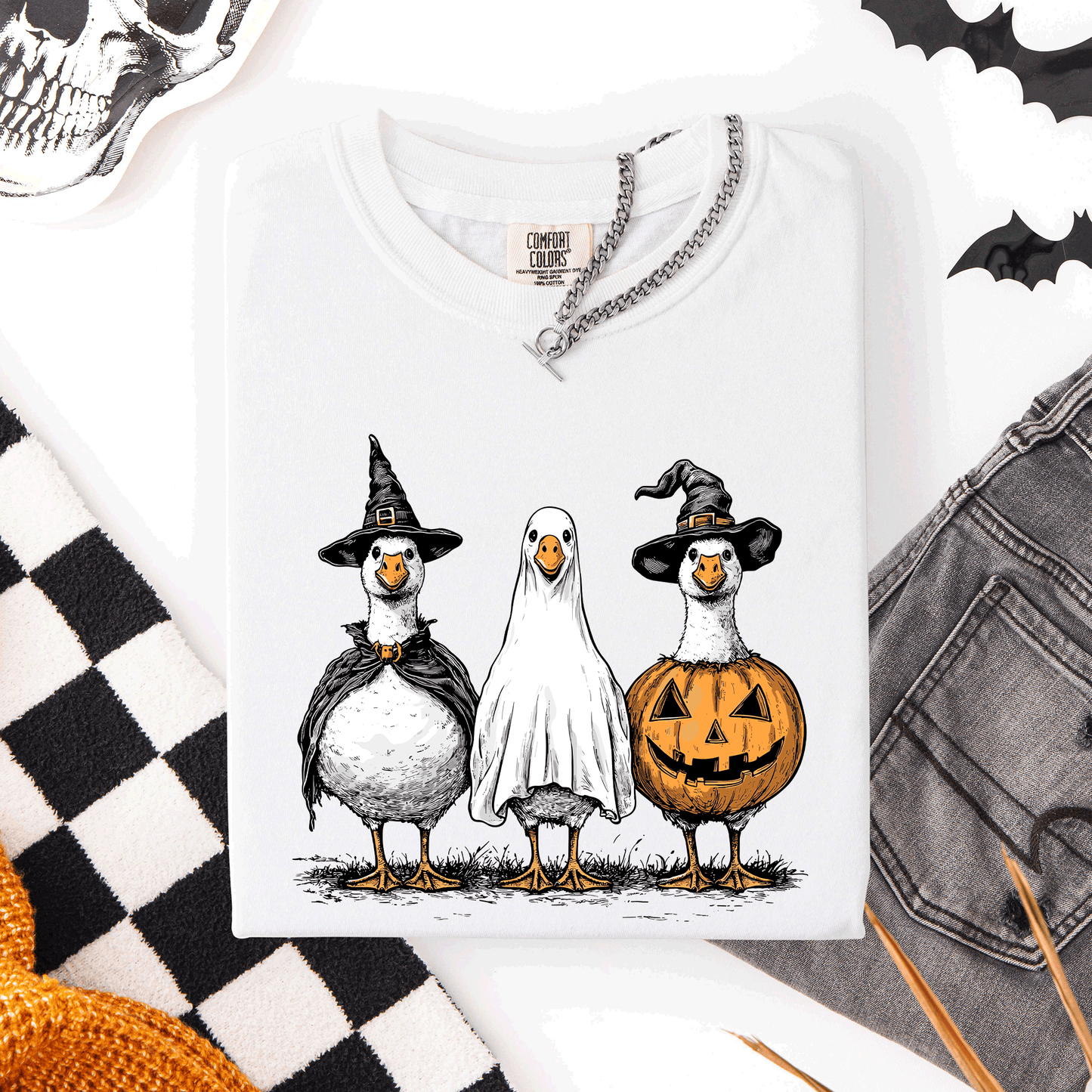 Cute Halloween Geese Comfort Colors T-Shirt Refinery Number One