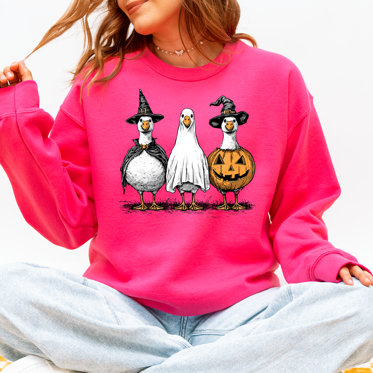 Cute Halloween Geese Funny Sweatshirt Refinery Number One