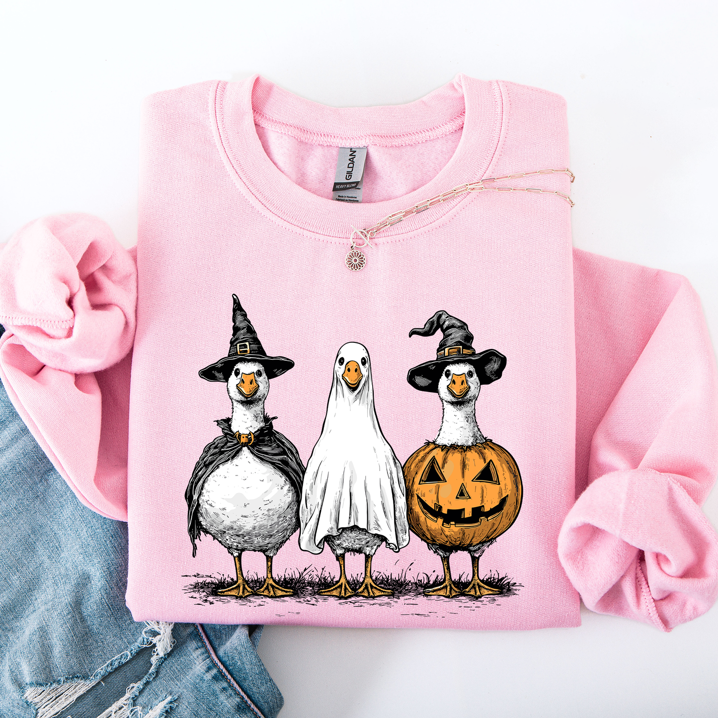 Cute Halloween Geese Funny Sweatshirt Refinery Number One