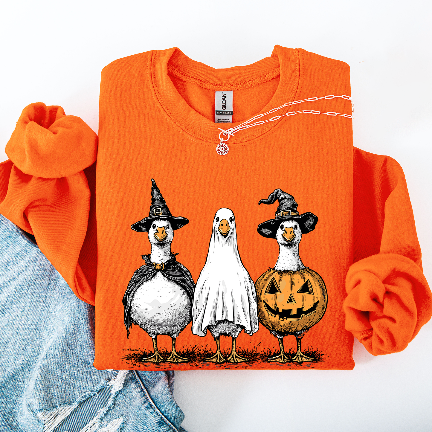 Cute Halloween Geese Funny Sweatshirt Refinery Number One