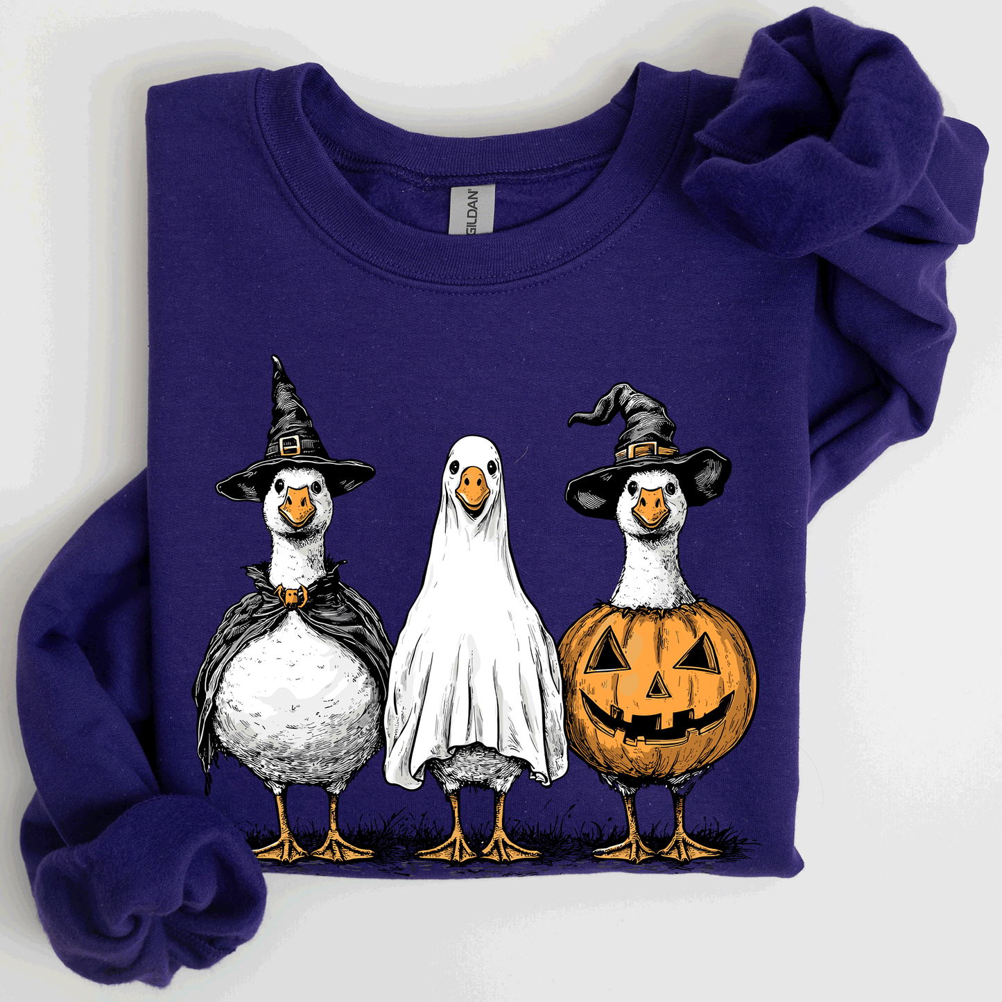 Cute Halloween Geese Funny Sweatshirt Refinery Number One