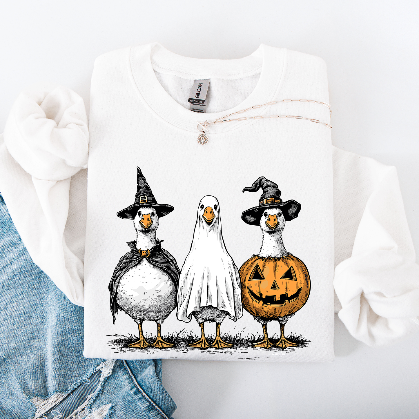 Cute Halloween Geese Funny Sweatshirt Refinery Number One