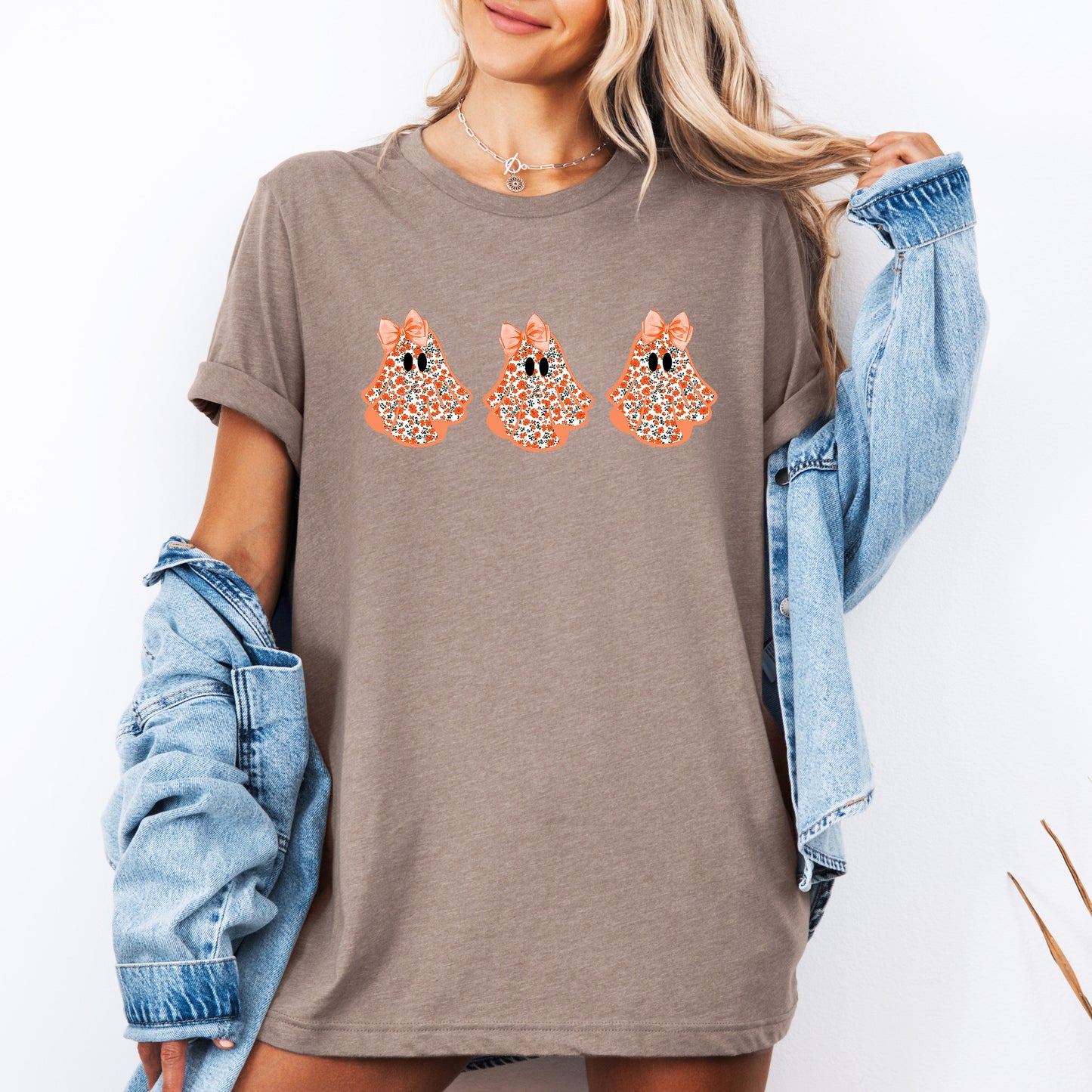 Cute Halloween Ghosts Pattern Coquette T-shirt Refinery Number One