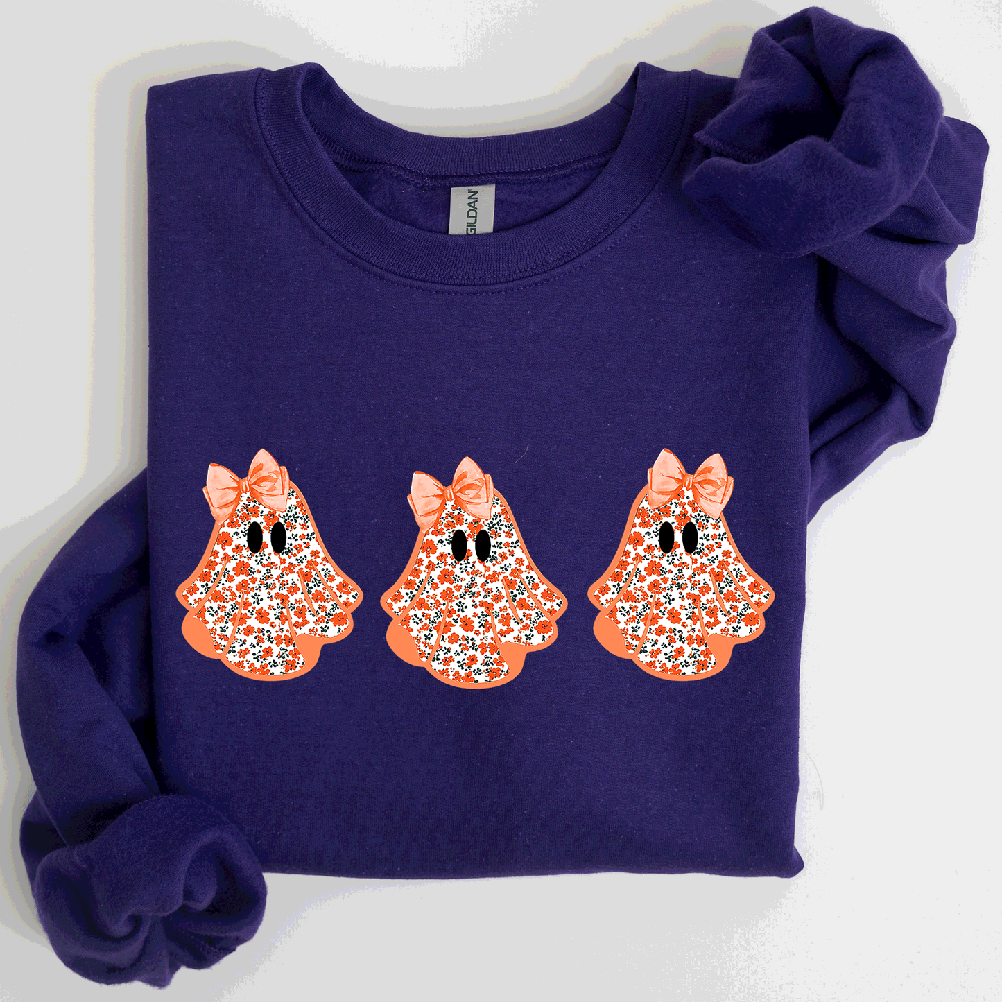 Halloween Ghosts Pattern Coquette Sweatshirt Refinery Number One