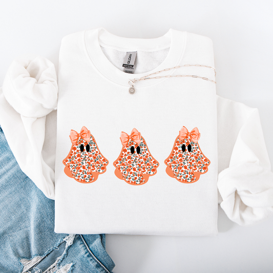 Halloween Ghosts Pattern Coquette Sweatshirt Refinery Number One