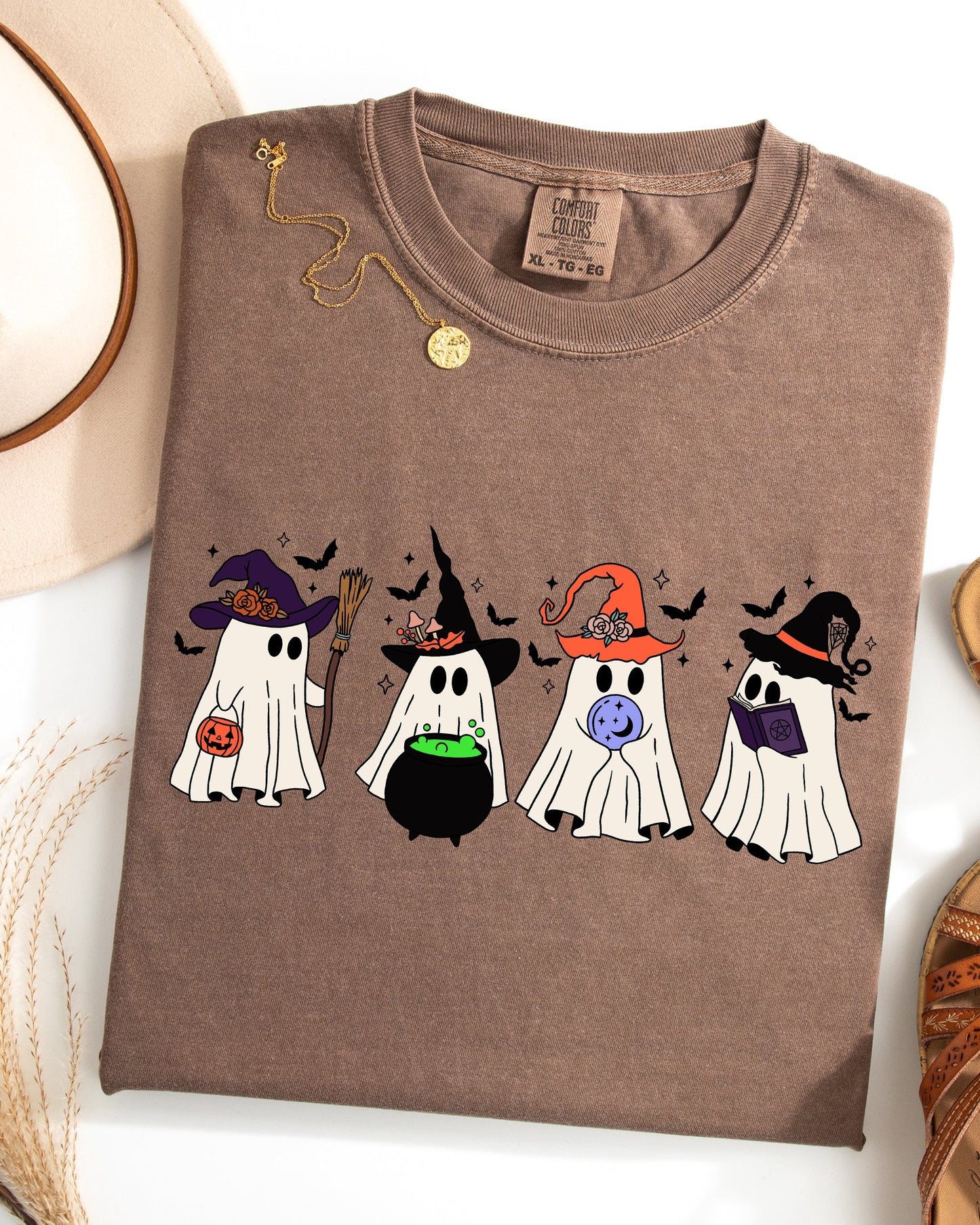 Halloween Ghosts Witches Skeleton Fall Autumn Shirt Comfort Colors T-Shirt