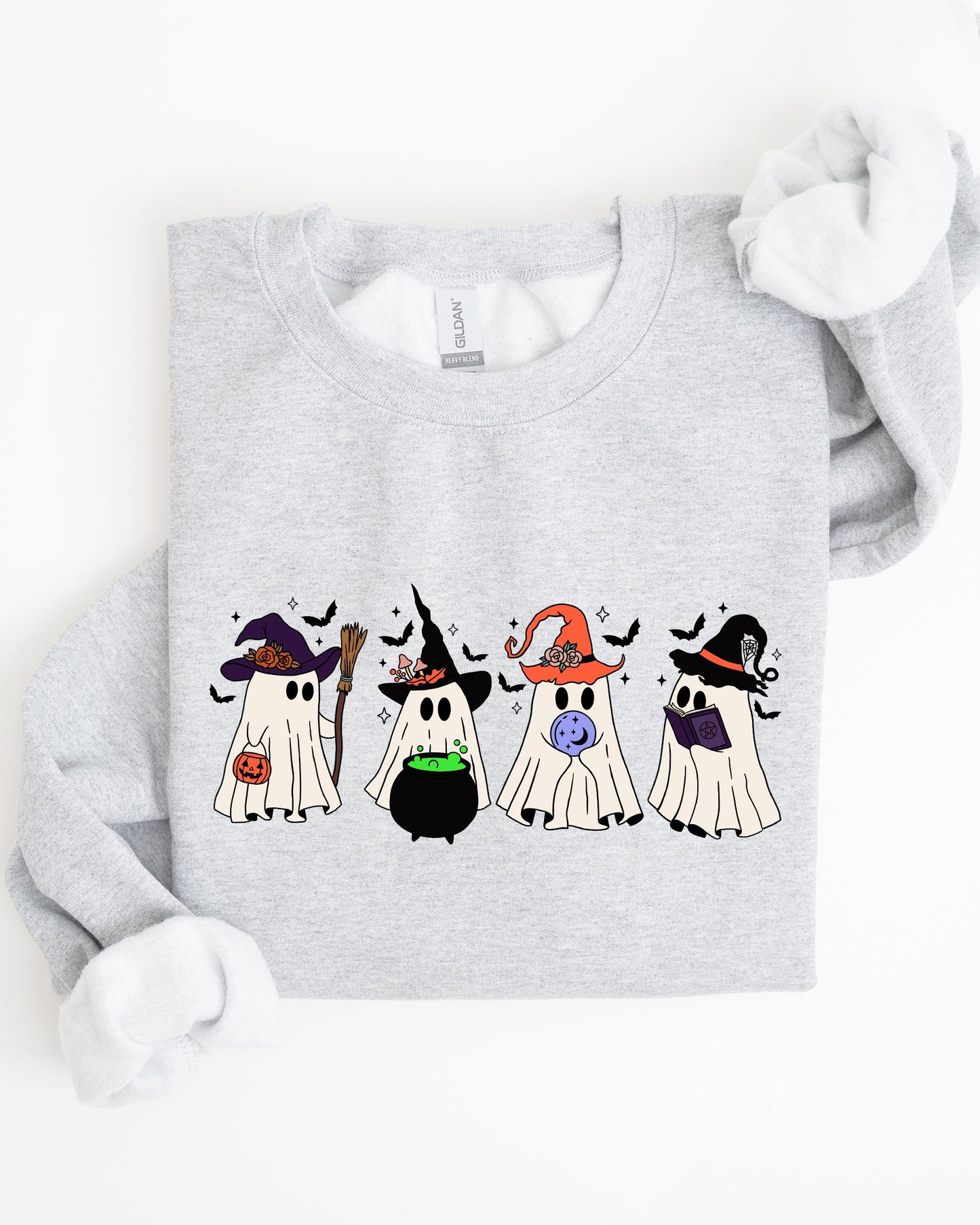 Cute Halloween Ghosts, Witches, Skeleton Sweatshirt Fall Autumn
