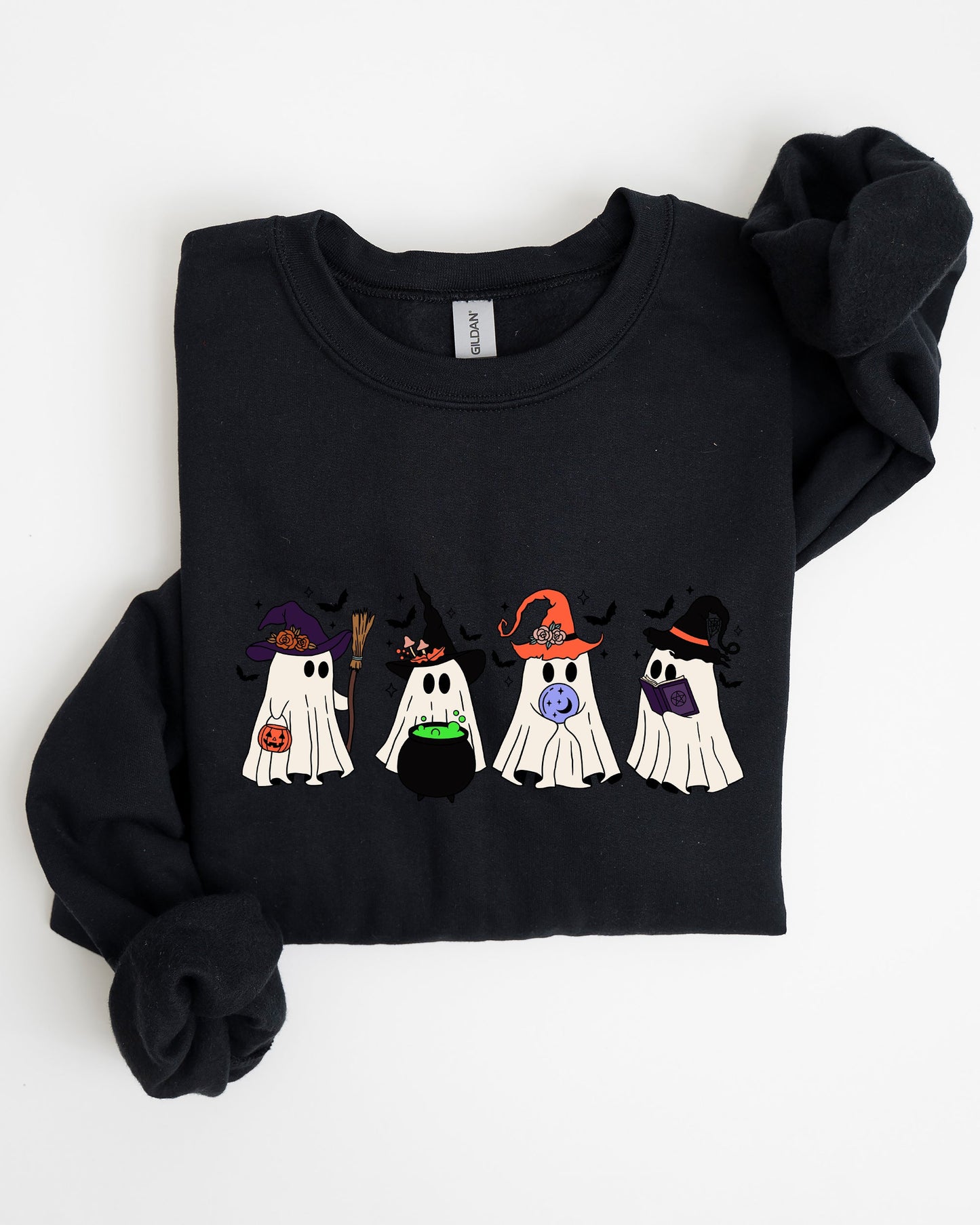 Cute Halloween Ghosts, Witches, Skeleton Sweatshirt Fall Autumn