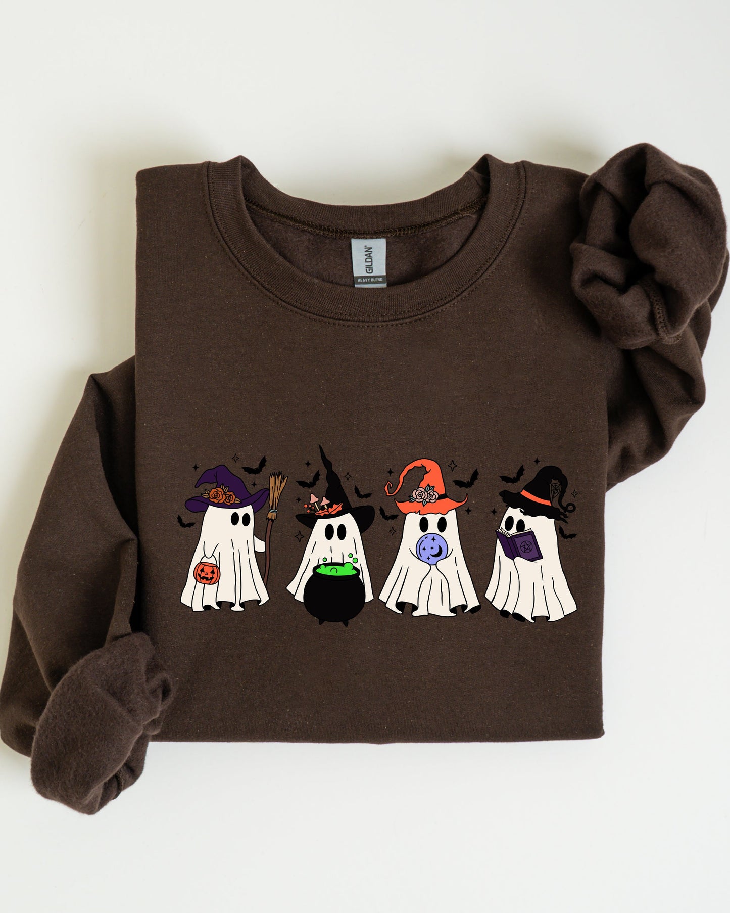 Cute Halloween Ghosts, Witches, Skeleton Sweatshirt Fall Autumn