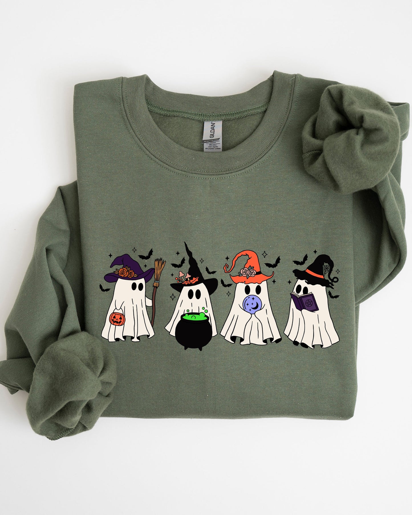 Cute Halloween Ghosts, Witches, Skeleton Sweatshirt Fall Autumn