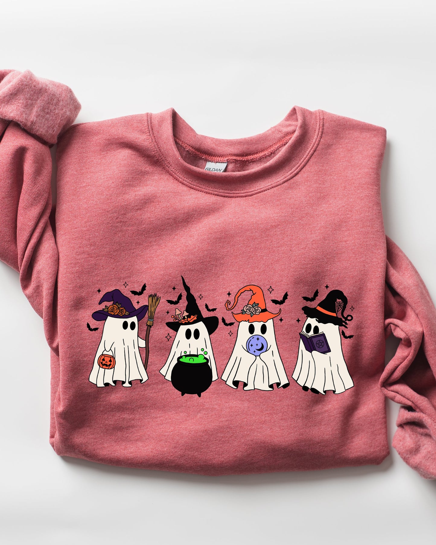 Cute Halloween Ghosts, Witches, Skeleton Sweatshirt Fall Autumn
