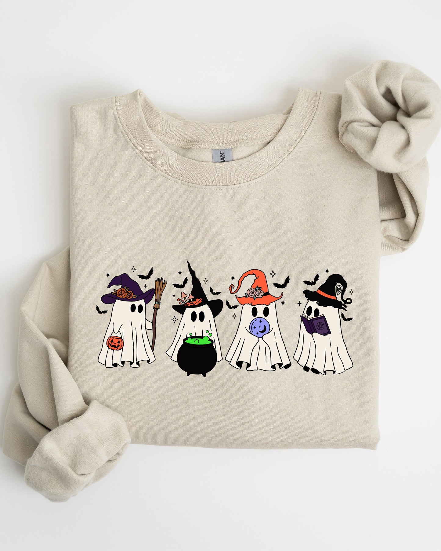 Cute Halloween Ghosts, Witches, Skeleton Sweatshirt Fall Autumn