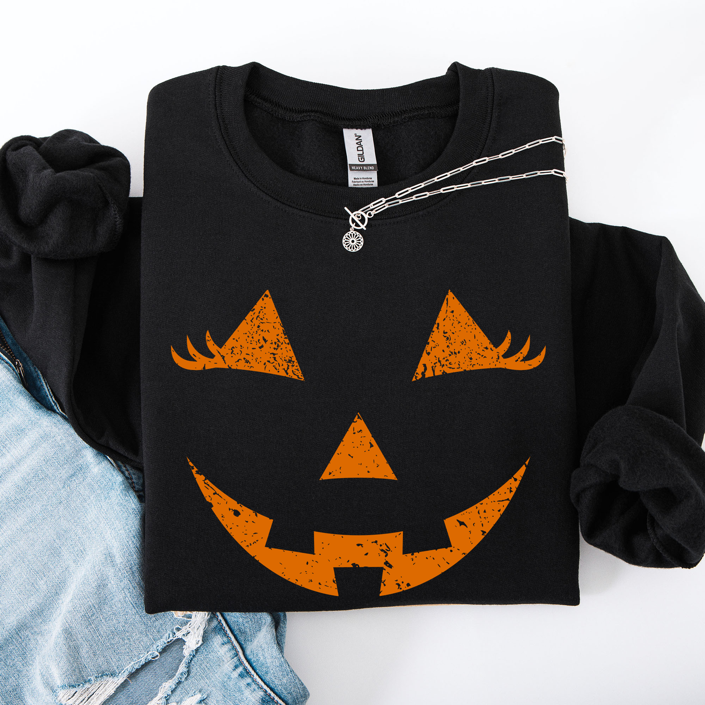 Cute Jack o Lantern Cozy Halloween Sweatshirt Refinery Number One