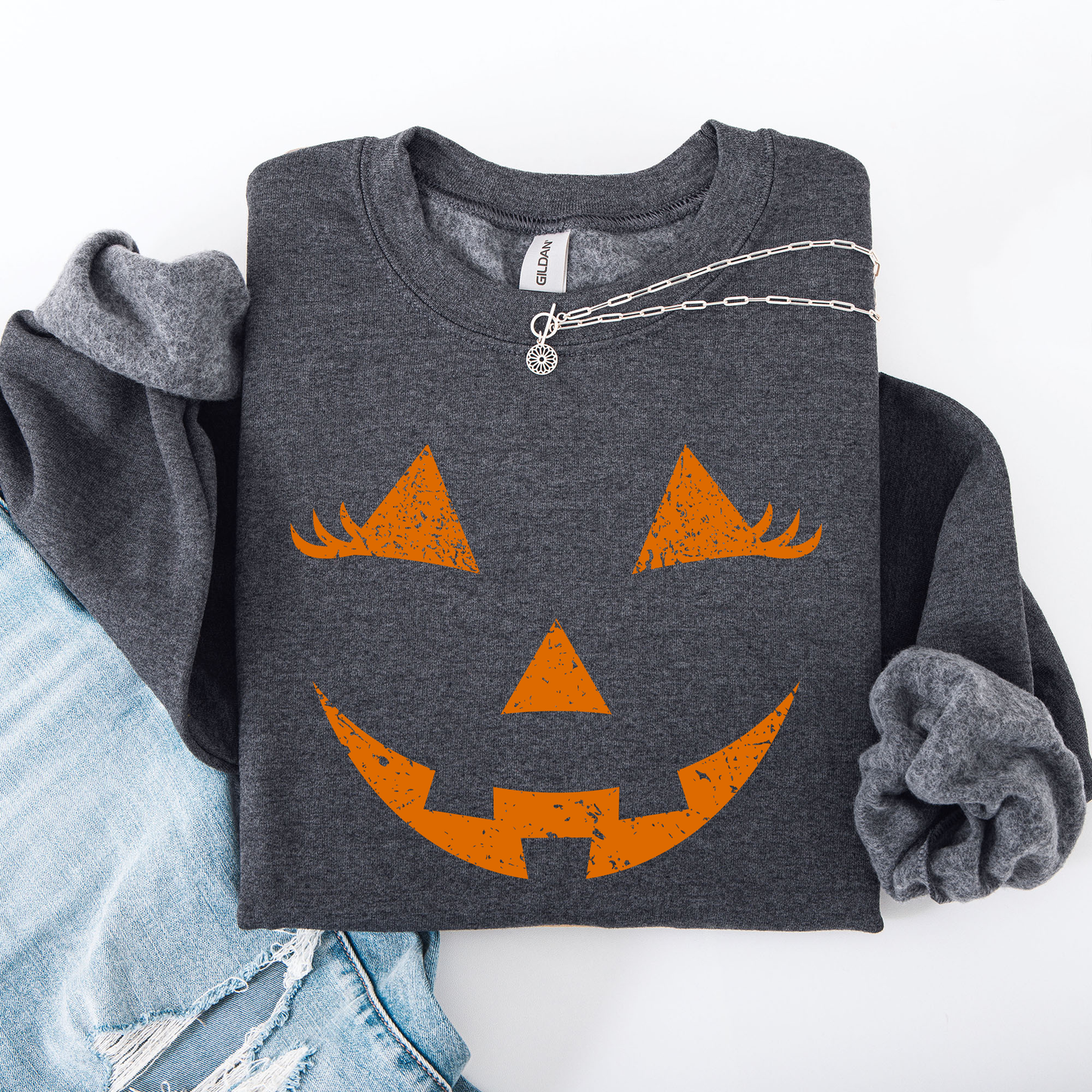 Cute Jack o Lantern Cozy Halloween Sweatshirt Refinery Number One