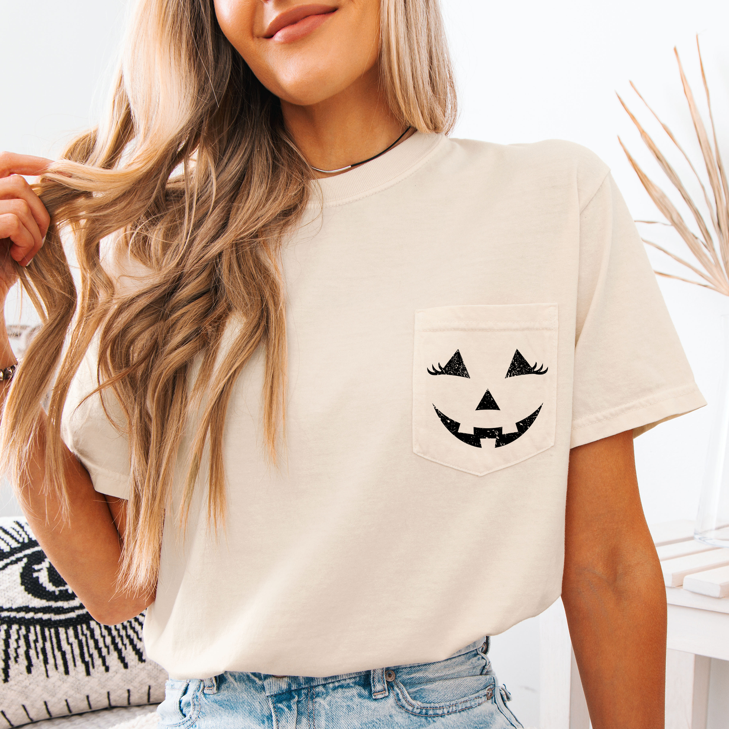 Cute Jack o Lantern Halloween Pocket Comfort Colors T-Shirt Refinery Number One