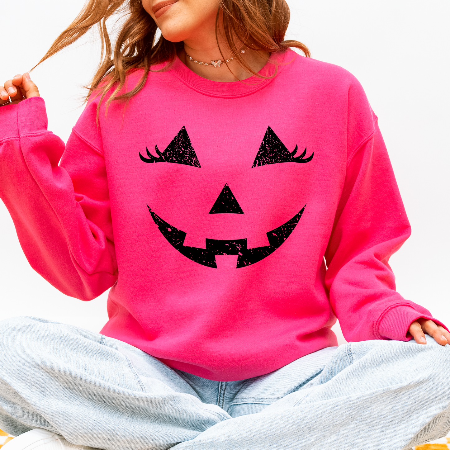Cute Jack o Lantern Cozy Halloween Sweatshirt Refinery Number One