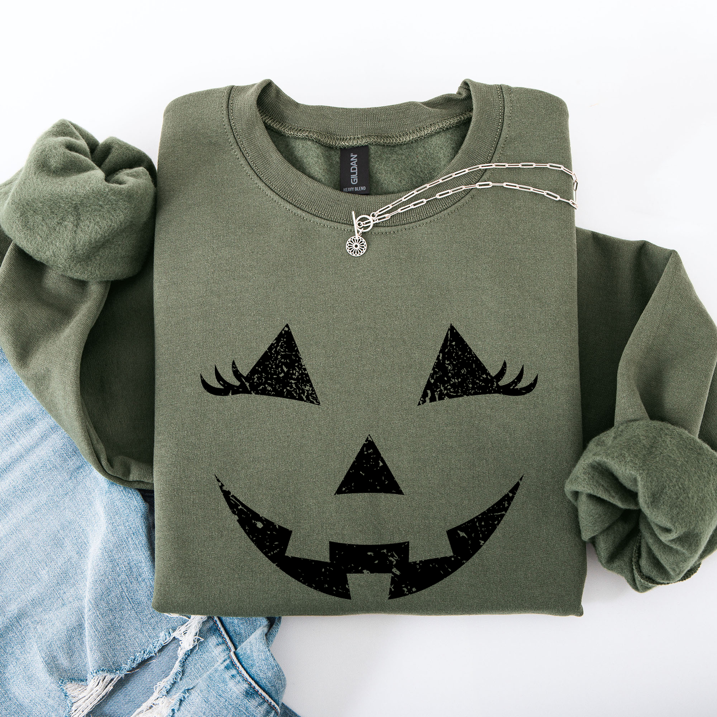 Cute Jack o Lantern Cozy Halloween Sweatshirt Refinery Number One