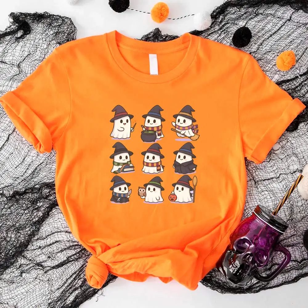 Cute Witch Ghosts Halloween Shirt Kawaii Spooky Tee