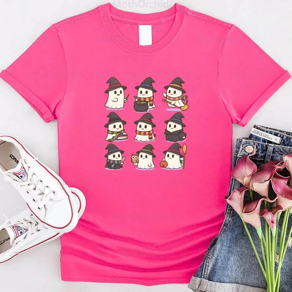 Cute Witch Ghosts Halloween Shirt Kawaii Spooky Tee